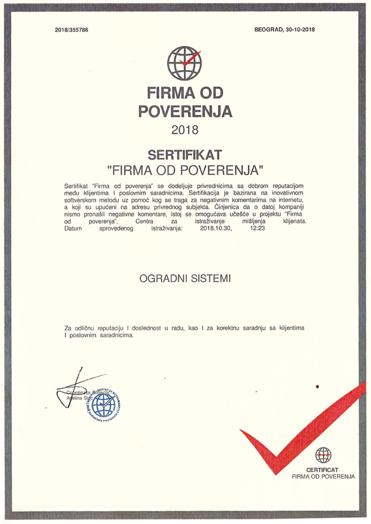 firma od poverenja 2018